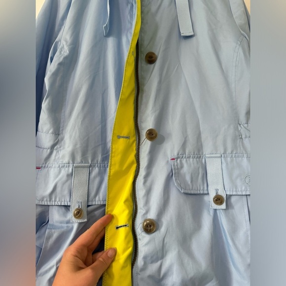 Lands End baby blue and yellow rain jacket small - Picture 2 of 7